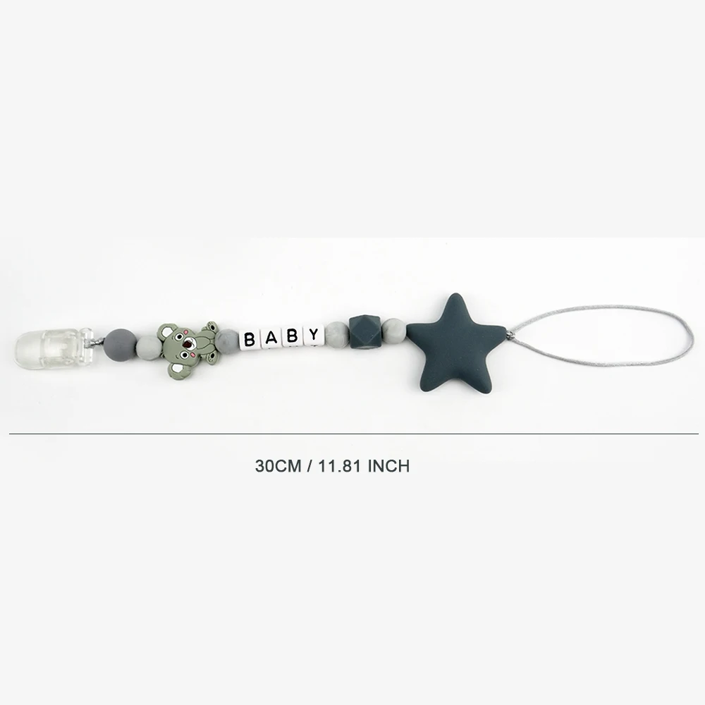 Pacifier Clip Handmade Personalized Silicone Dummy Chain Holder Infant Nipple Attachment with Name Baby Shower Gift pacifier chain pacifier clip pacifier accessories baby silicone accessories