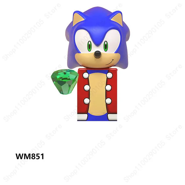 Mini Action Figure Building Block Sonic Teirusu Silver Nakkurusu Shadow Eggman Blaze Storm Knuckles KF6123 LG1001 WM6086 Bricks 851