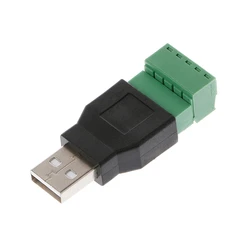 USB 2.0 to 5 - Pin Screw Shielded Terminal Plug Adapter (Male)