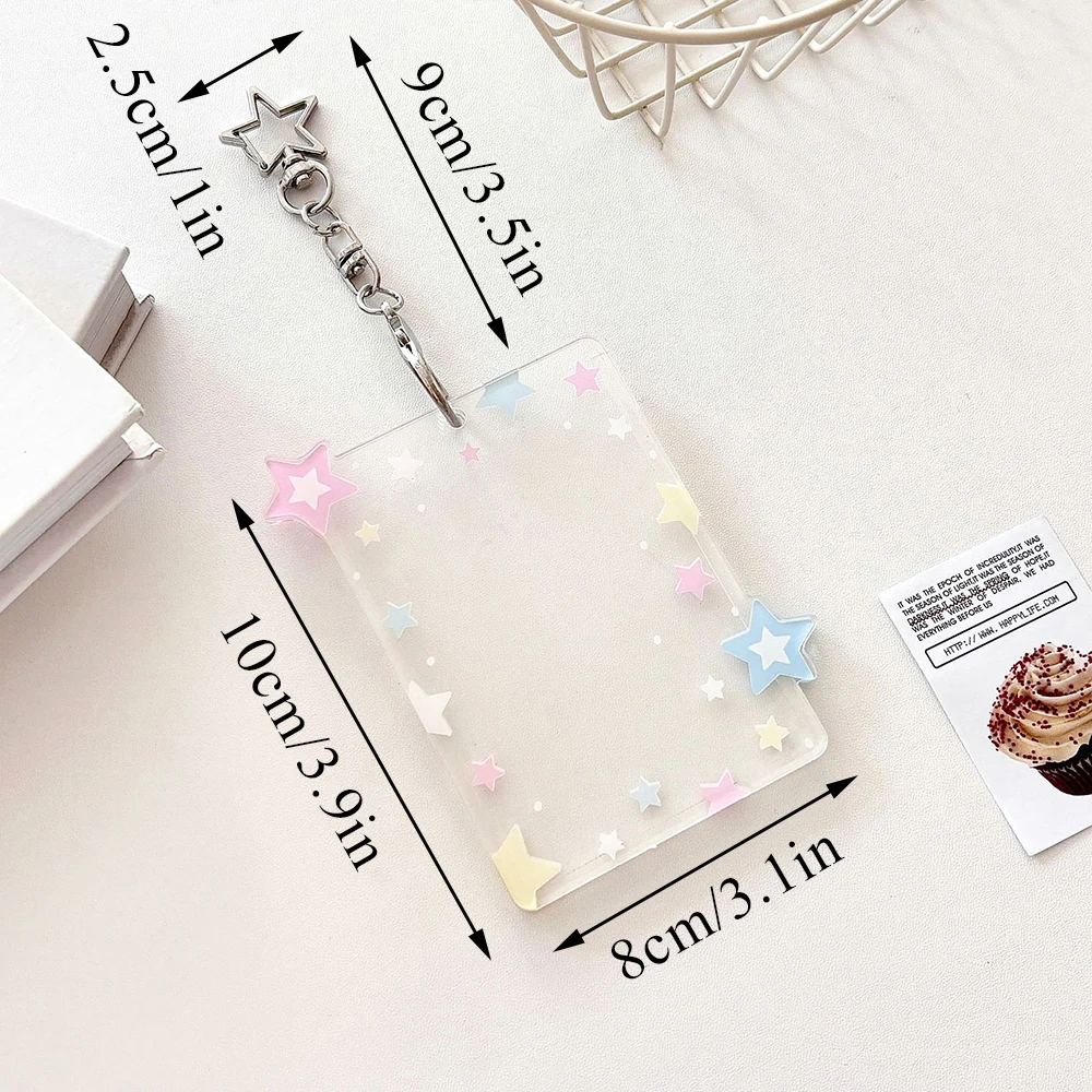 Photo Album Photo Card Holder Idol Card Book Photo Card Binder Ins Star Photocard Holder Acrylic Kpop Card Case Idol Photo Frame Photo Album ID Card Film Sleeve with Pendant Keychian