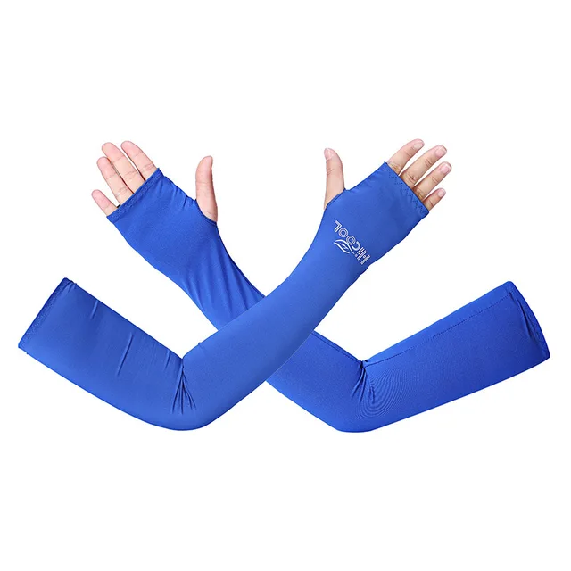 Golf Game Arm Sleeves UV Protection Running Cycling Outdoor Sport Half Finger Sleeves Sunscreen Arm Cool Ice Silk Arm Cover Cuff 3