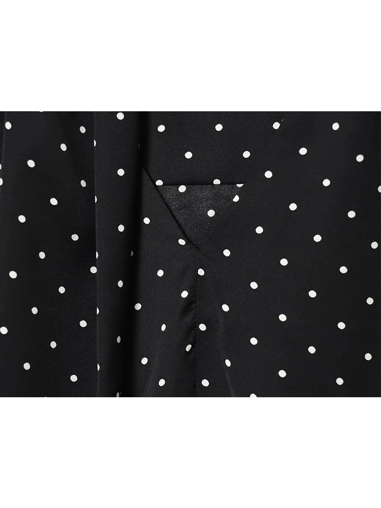 2026 New Women V Neck Mini Dress Fashion Polka Dot Printed Long Sleeve Dress Casual Short Dress With Scarf Chic Lady Clothes