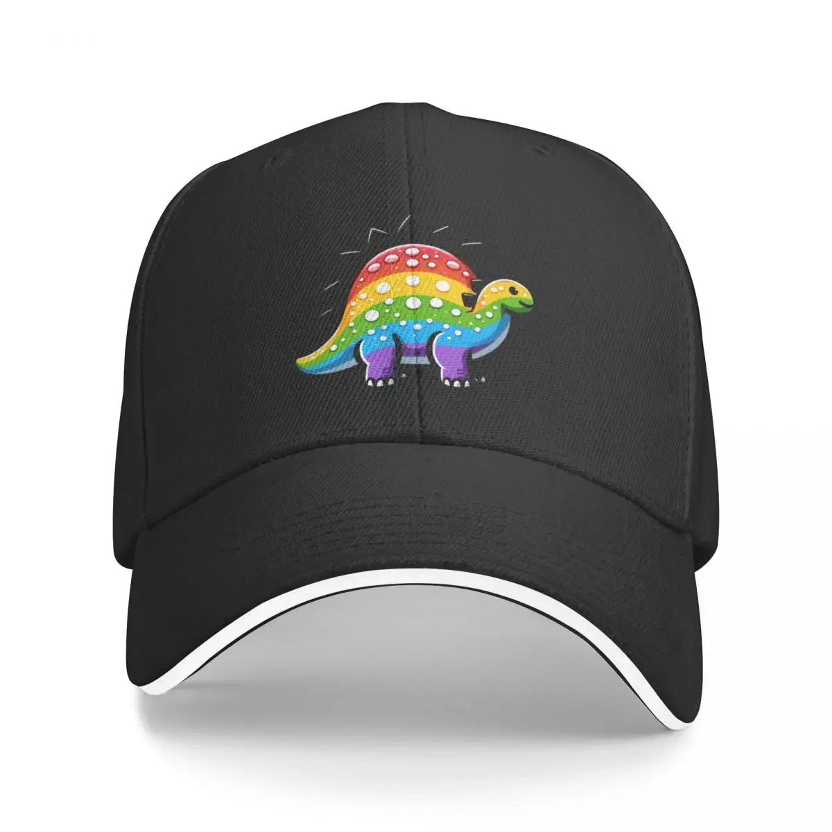 

Rainbow Polka-Dot Stegaysaurus - Joyful Dinosaur Sticker Baseball Cap black Cosplay Dropshipping Women Men's