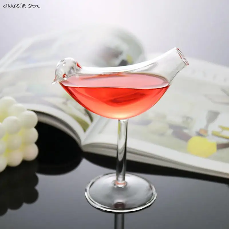 1pc 25ml 150ml Bird Champagne Glass Creative Cocktail Goblet Glasses Party Bar Drinking Cup Wine Juice Cup glass drinkware