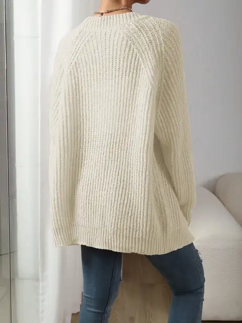 Women's Multi-Color Open Front Knit Cardigan Oversized Long Sleeve Casual Loose-Fit Outerwear (Black/Pink/White) 2