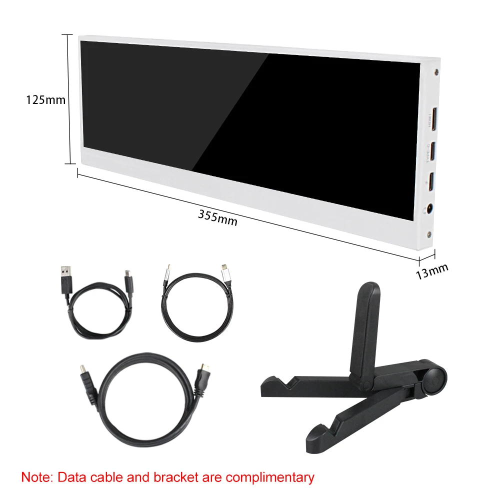 Monitor Potabile Touchscreen A Barra Allungata 4K 3840X1100 Da 14 Pollici Schermo Secondario Ultrawide Secondo Display Monitor A Usb-C Porte