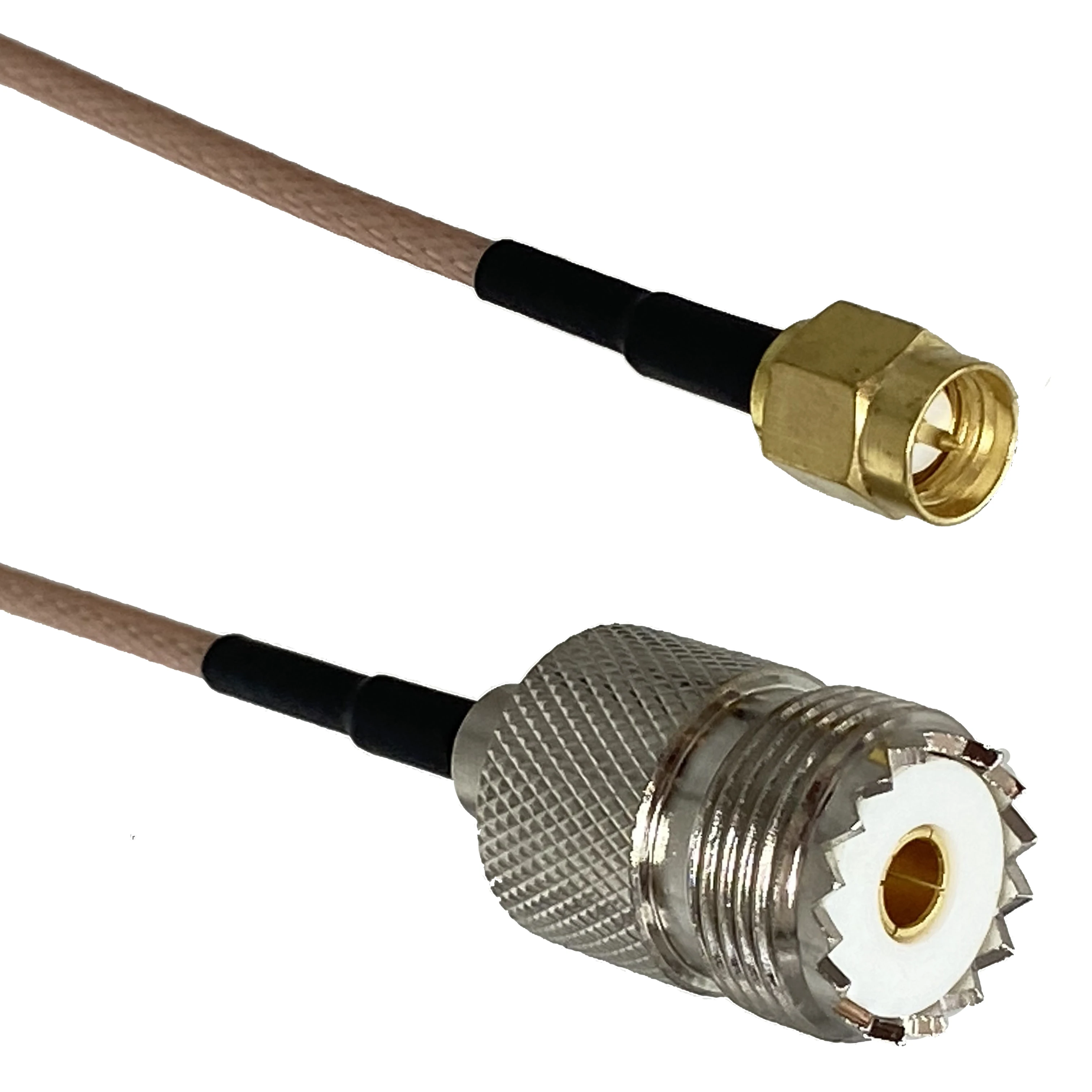 Câble en queue de overRF Jumper, RG316, RG58, UHF, PL259, SO239 vers SMA, prise mâle, prise femelle, connecteur droit, 6 po-20m