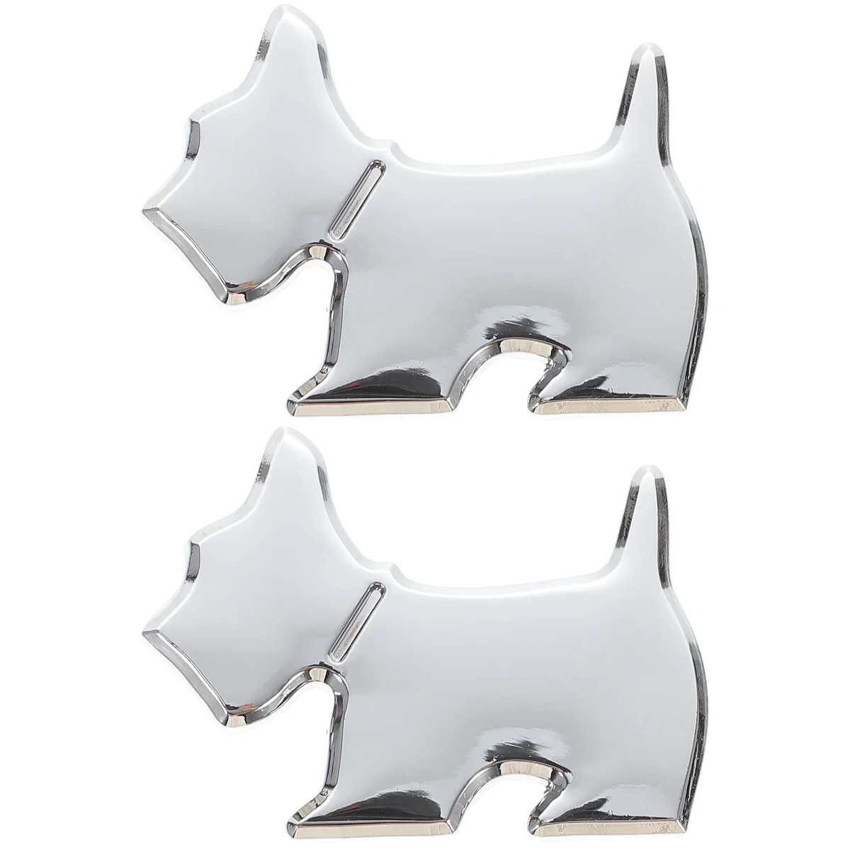 

2 PCS Dog Metal Sticker Car Animal Decal Laptop Stickers Halloween for 3D Adorable