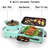 Multifunctional Electric Grills, Smokeless 3 in 1 Korean Style BBQ Hot Pot Multi cooker Machine, Non-Stick Electric Baking Pan 2