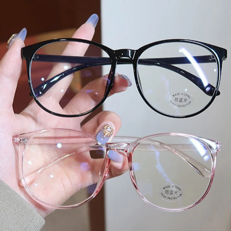 

Anti Blue Light Computer Myopia Glasses Women Men Ultralight Clear Round Nearsighted Eyeglasses Diopters 0 to-600 Unisex