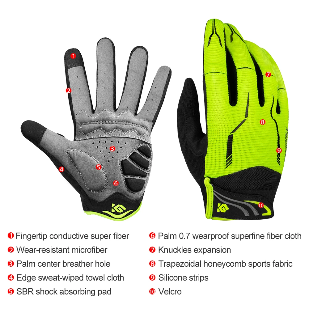 Premium Shock-Absorbing Bike Gloves - Touchscreen Ready, Breathable Fabric