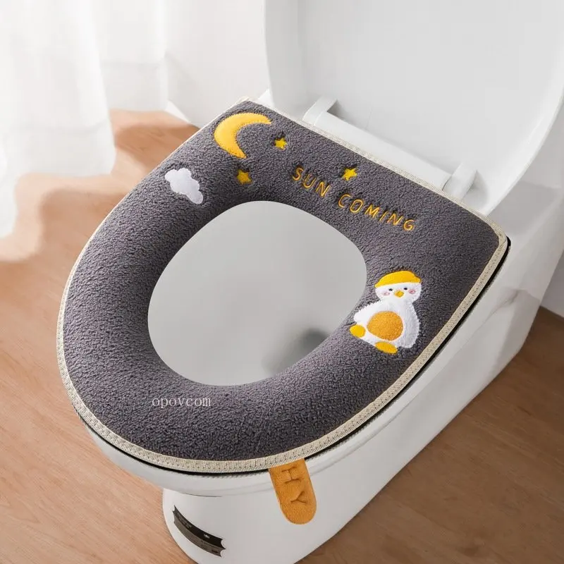 Morbido Lavabile Cartoon Moon Duck Toilet Mat Autunno Inverno Cerniera Cuscino Del Sedile Del Water Closestool Accessori Per Il Bagno Universale
