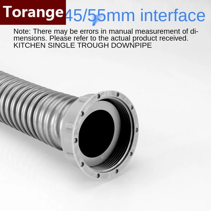 Sink Drain Pipe Kitchen Sink Lower Pipe Lengthened Single-slot Stainless Steel Sink Drain Pipe Deodorant Seal Ring Accessories