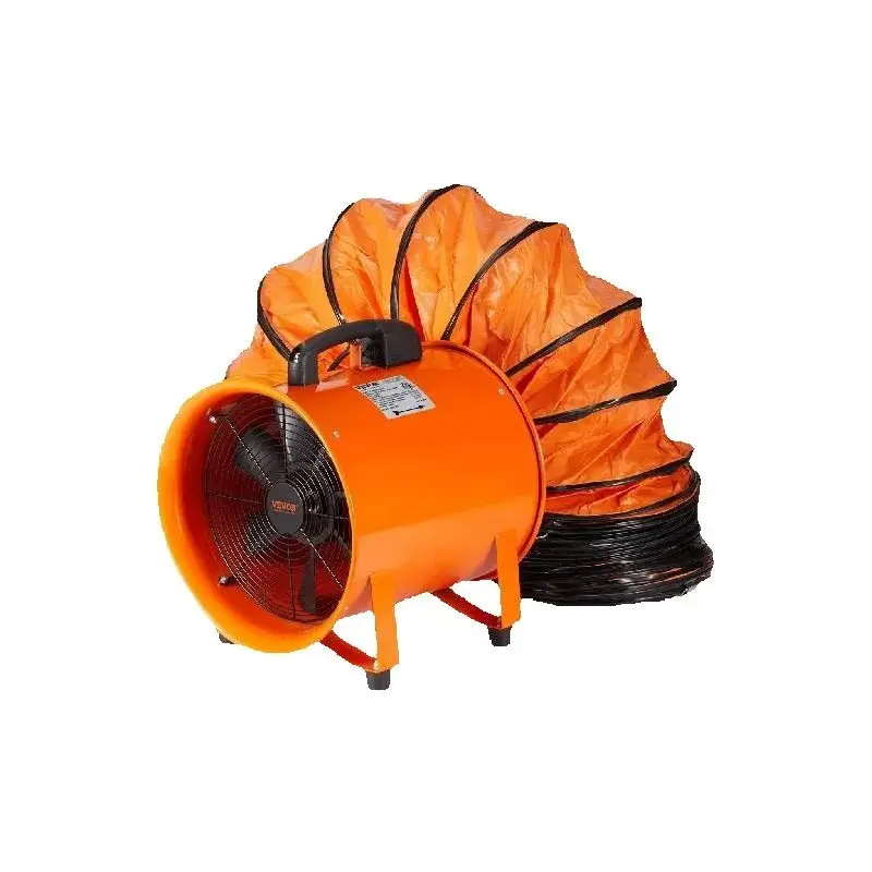 SucceBuy Portable Exhaust Fan 16in Industrial Cylinder Fan with 5M/10M Duct Hose Exhaust Blower for Sucking Dust Home Workplace