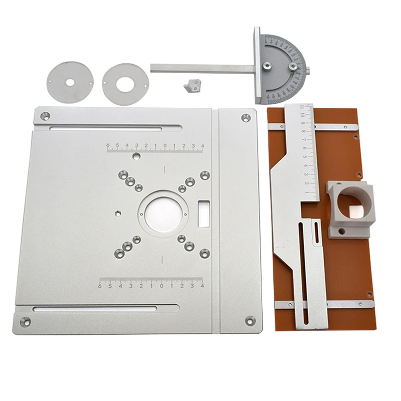 Plaque D’insertion En Alliage D’aluminium 2 En 1 Pour Table De Toupie - 85x85 Mm & 70x60 Mm - Précision Travail Du Bois