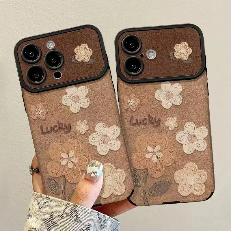 Retro Floral Shockproof Phone Case with Wrist Strap