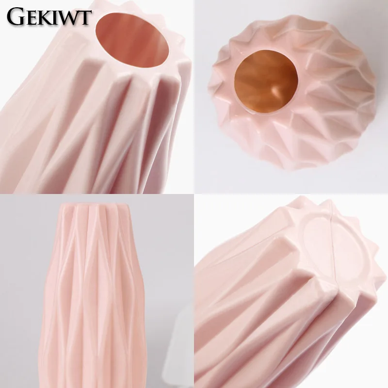 Diamond Pattern Plastic Smooth Vase Plants Basket Nordic Wedding Decorative Dining Durable for Living Room Bedroom Home Decora 6