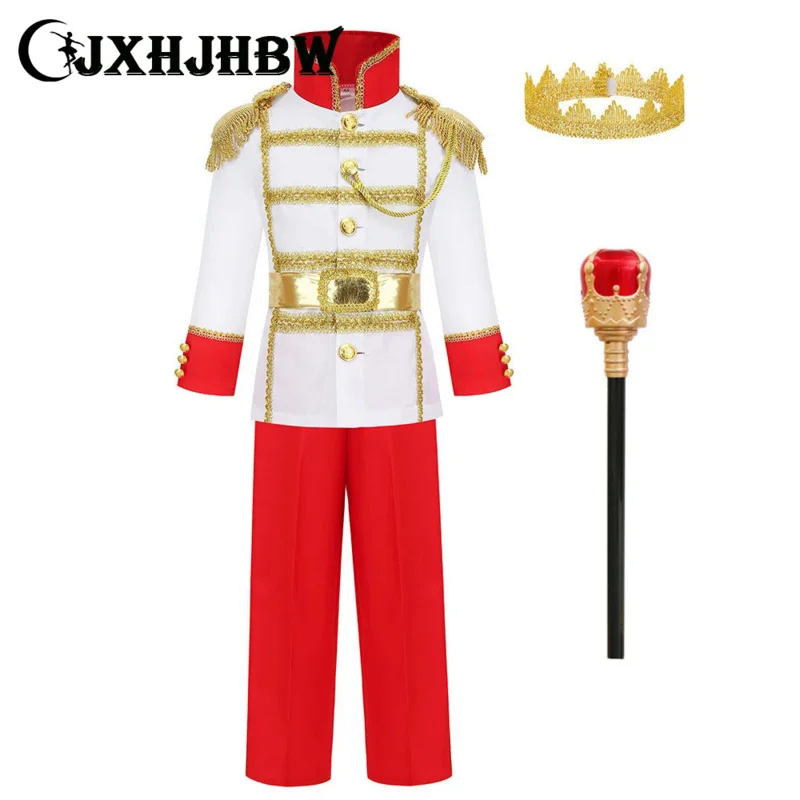

JXHJHBW Детские очаровательные костюмы принца для детей Хэллоуин косплей король костюмы мальчиков сценический костюм для представлений