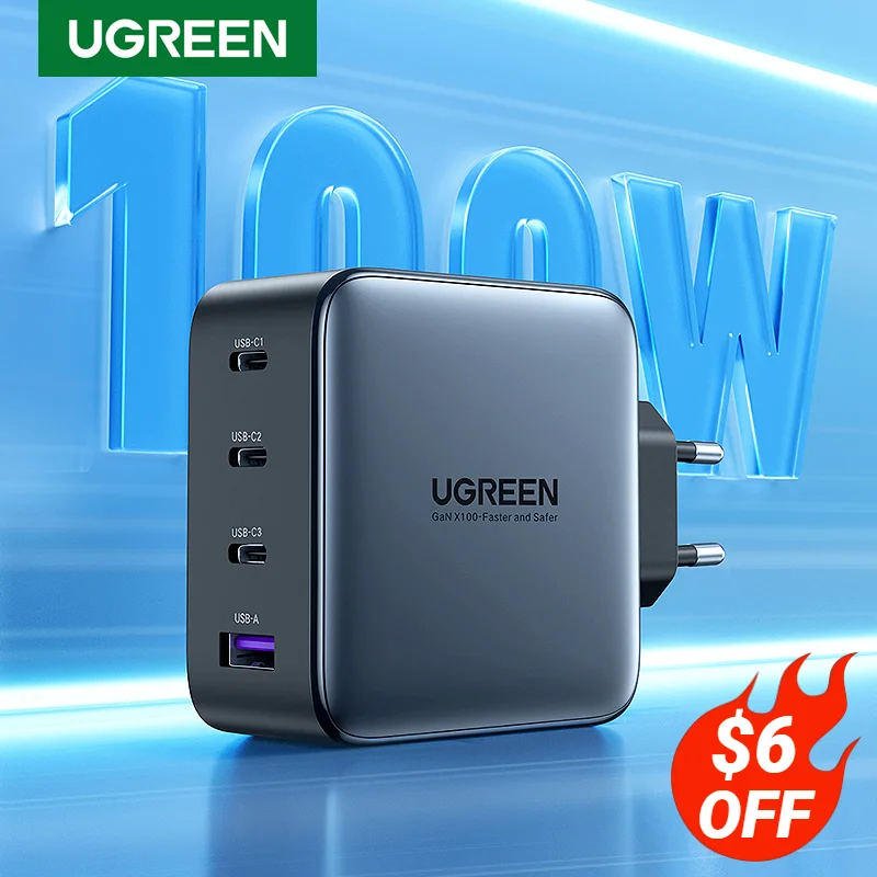 Зарядное устройство UGREEN USB Type-C, 100 Вт, GaN, для Macbook, планшетов, для iPhone, Xiaomi, PD, iPhone 13, 12, 11