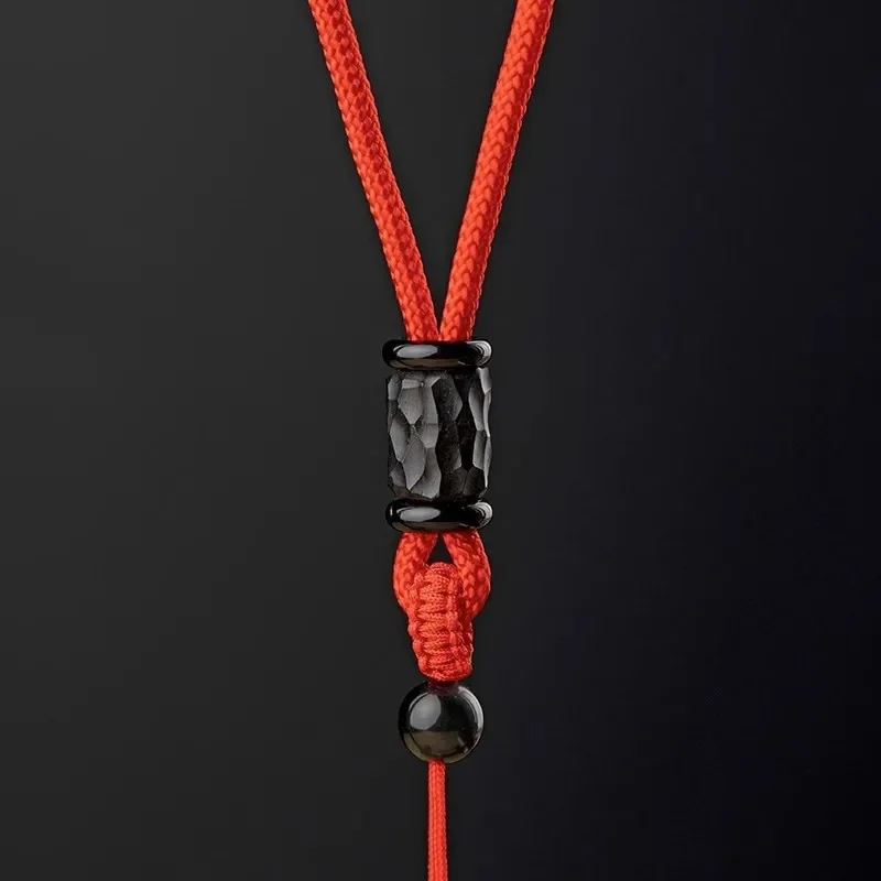 Handwoven Ebony Wood Necklace Rope - Unisex Vintage Jewelry Accessory