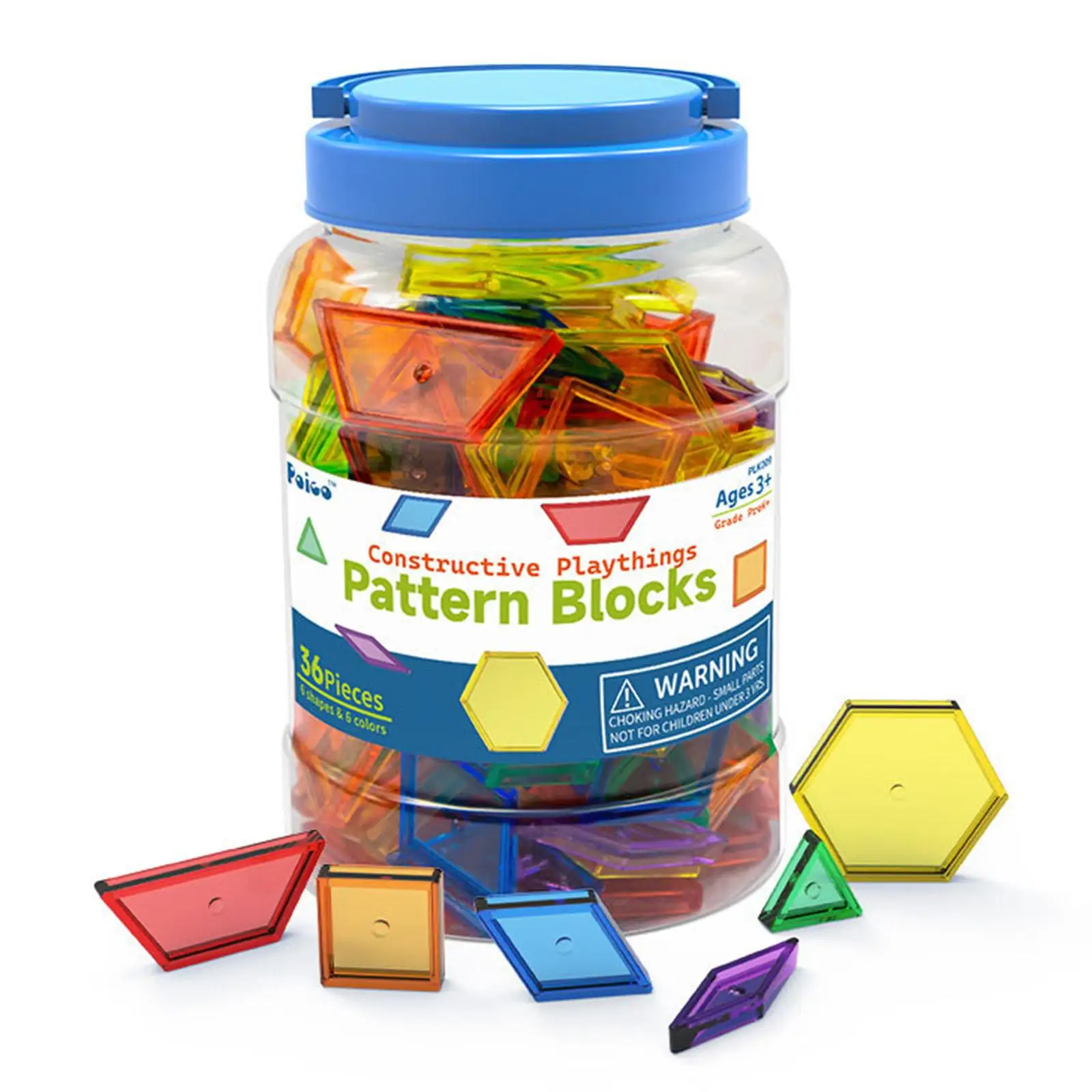 

Pattern Blocks Set Mini Pattern Pieces Transparent for Home Travel Kids Gift