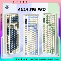 AULA S99 Pro Tri-Mode Wireless Multi-Function Knob Gaming Keyboard Display Screen RGB Customized  E-sports Game Accessories Gift