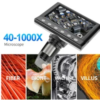 LCD Digital Coin Microscope 4.3 inch 50X-1000X Magnification Zoom USB Microscope 8 Adjustable LED Light Video Camera Microscope 2