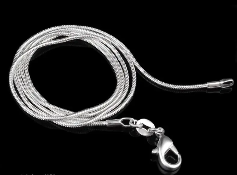 Necklace Chain 1MM 925 Sterling Silver Snake Chain For Men And Women