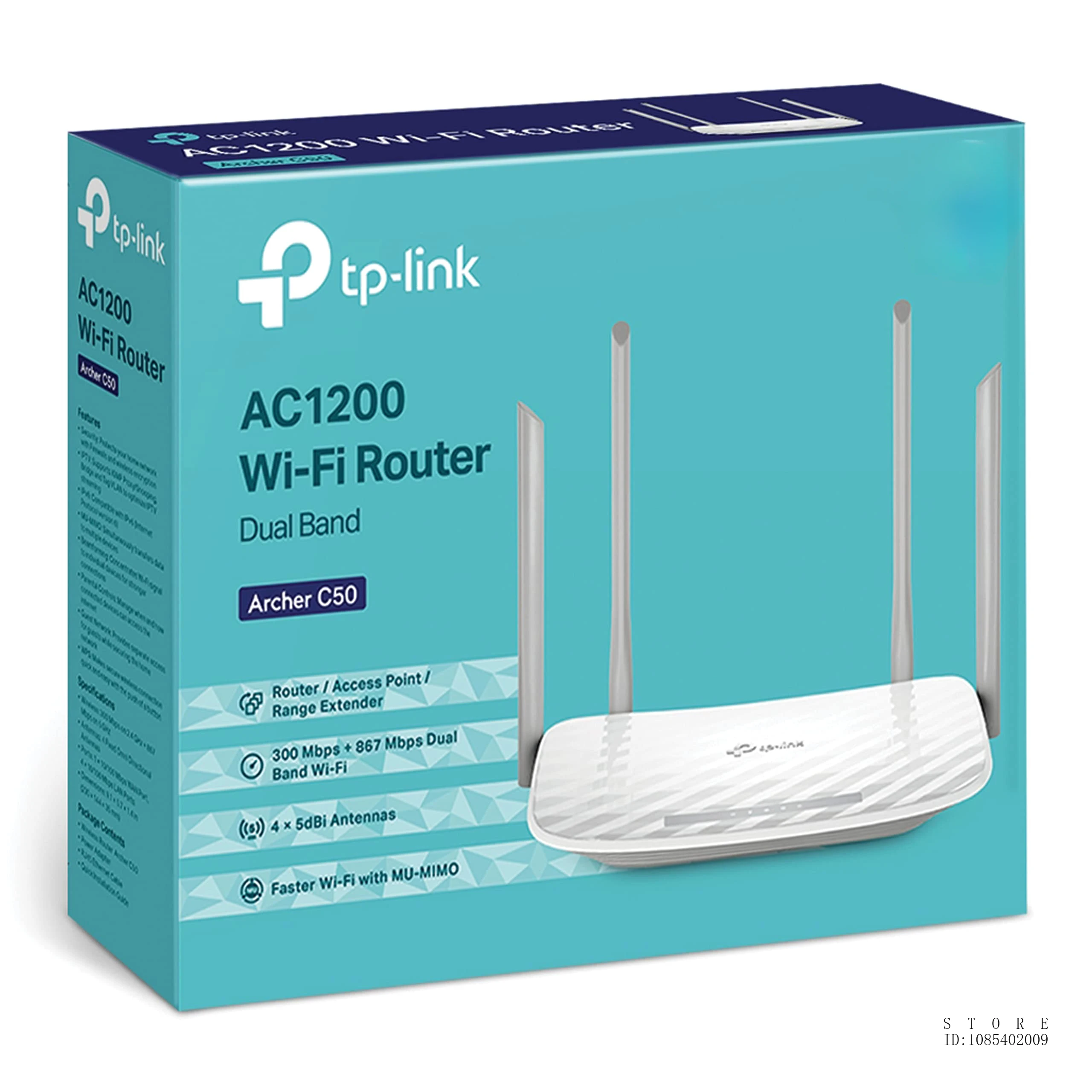 

TP-Link Archer C50 AC1200 Беспроводной двухдиапазонный маршрутизатор (белый) IEEE 802.11ac двойные полосы 5 ГГц (867 Мбит/с) и 2,4 ГГц (300 Мбит/с)