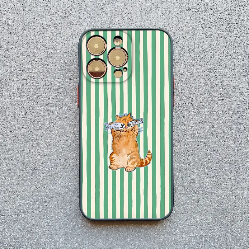 Ocean Life Theme Striped Phone Case Cover