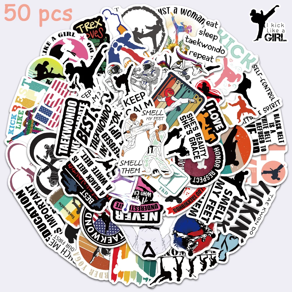 50pcs Chinese Kungfu Classic Stickers Waterproof DIY Laptop Luggage Guitar Skateboard Phone Scrapbooking Graffiti Decals