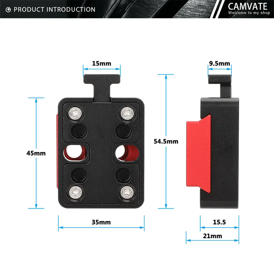 V-Lock Quick Release Base Station and Wedge Kit With 1/4 Mounting Threads Holes