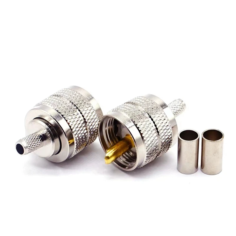 pces macho uhf plug conector uhf friso macho para cabo bronze niquelado 02