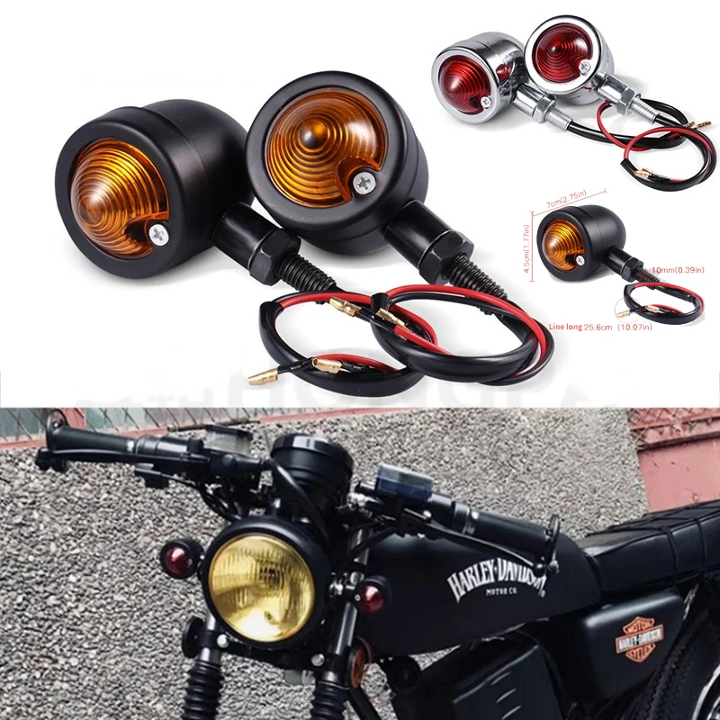 Motorcycle Turn Signal Light Indicator For Harley Copter Cruiser Honda Suzuki Yamaha Shadow Universal 12V Retro Signals Lamp |