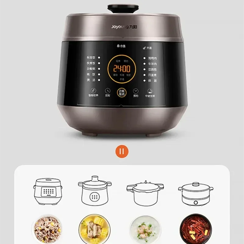 Joyoung Pressure Cooker 5 Liters Rice Cooker Coppersmith Fire 2 Inner Pots Nutritious Cooking Electric Pressure Cookers 220V 3