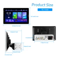 Autoradio Podofo 1Din 10.1'' avec Carplay, Android Auto, Mirror Link, GPS, navigation, lecteur multimédia universel, Bluetooth, radio FM, lecteur de carte TF, USB et égaliseur. 6