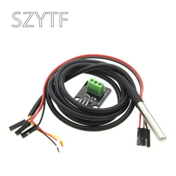 DS18B20 Sensore di Temperatura Modulo Kit Impermeabile 100 CENTIMETRI di Cavo del Sensore Digitale Sonda In Acciaio Inox Terminale Adattatore Per Arduino