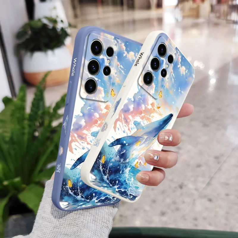Vibrant Whale Design Phone Case