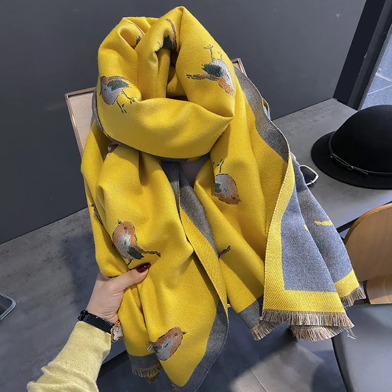 2024 Fashion Scarf Ladies Luxury Shawl Print Warm Cashmere Elk Classic Fringe Scarf Large Size 180cm Scarf Hijab