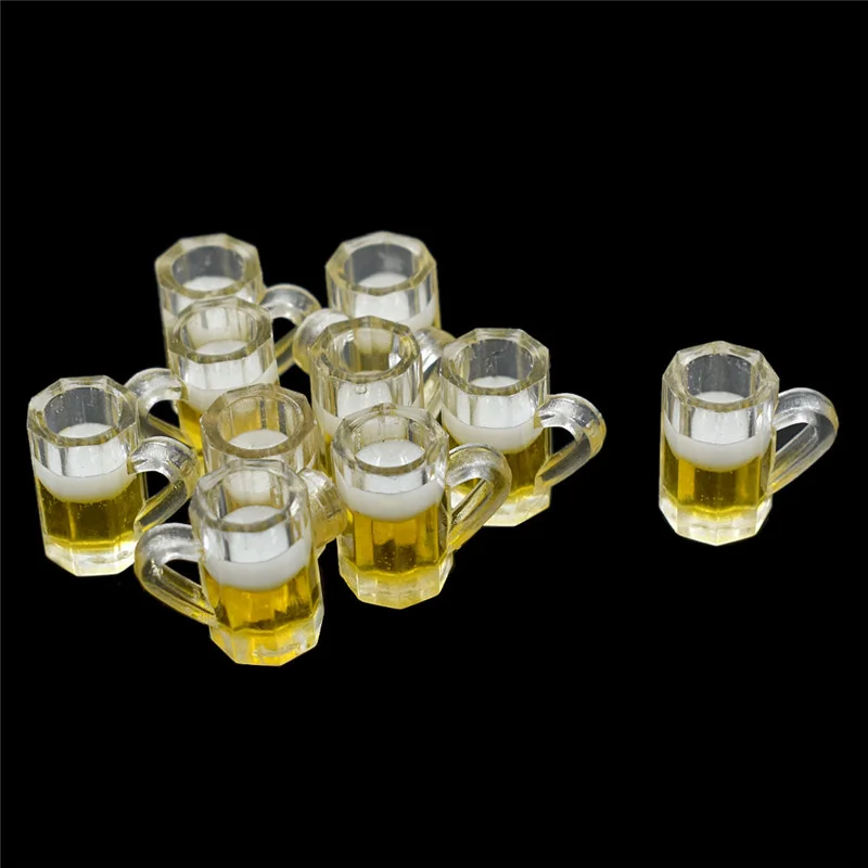 

10pcs Miniature Beer Glass Resin Small Cups Doll House Model Modern Home Room Table Dollhouses Supplies Kawaii Room Decor