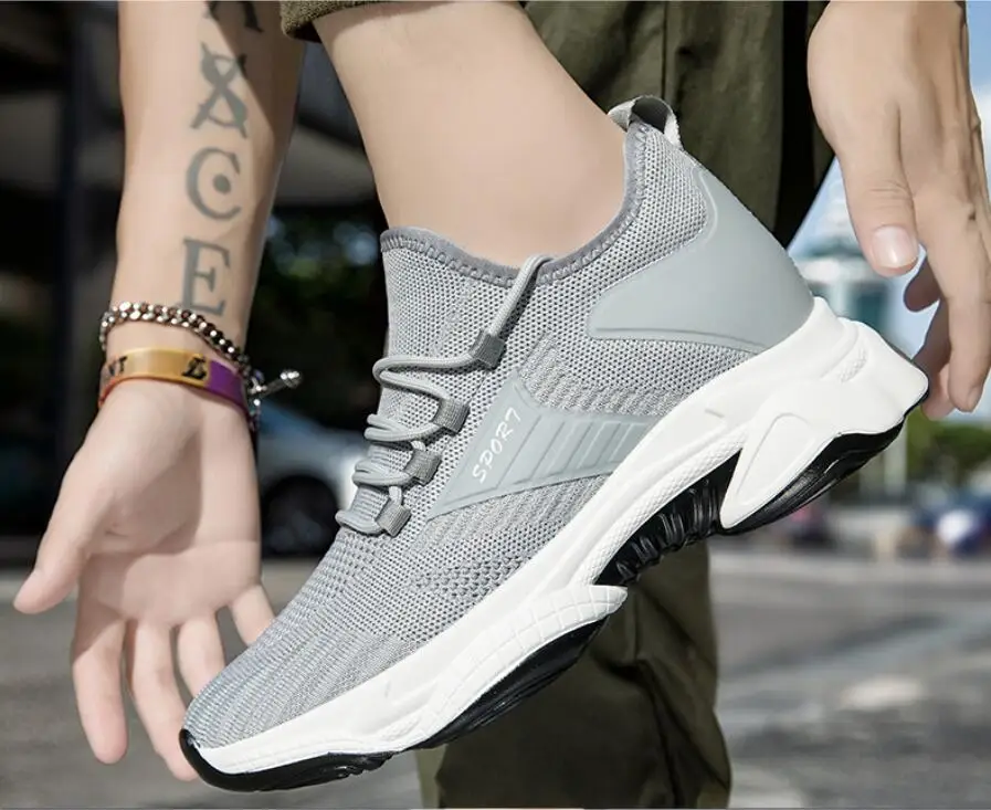 Herren Mesh Sneaker Mit Höhenvergrößerung Für Mehr Körpergröße_voghion.com