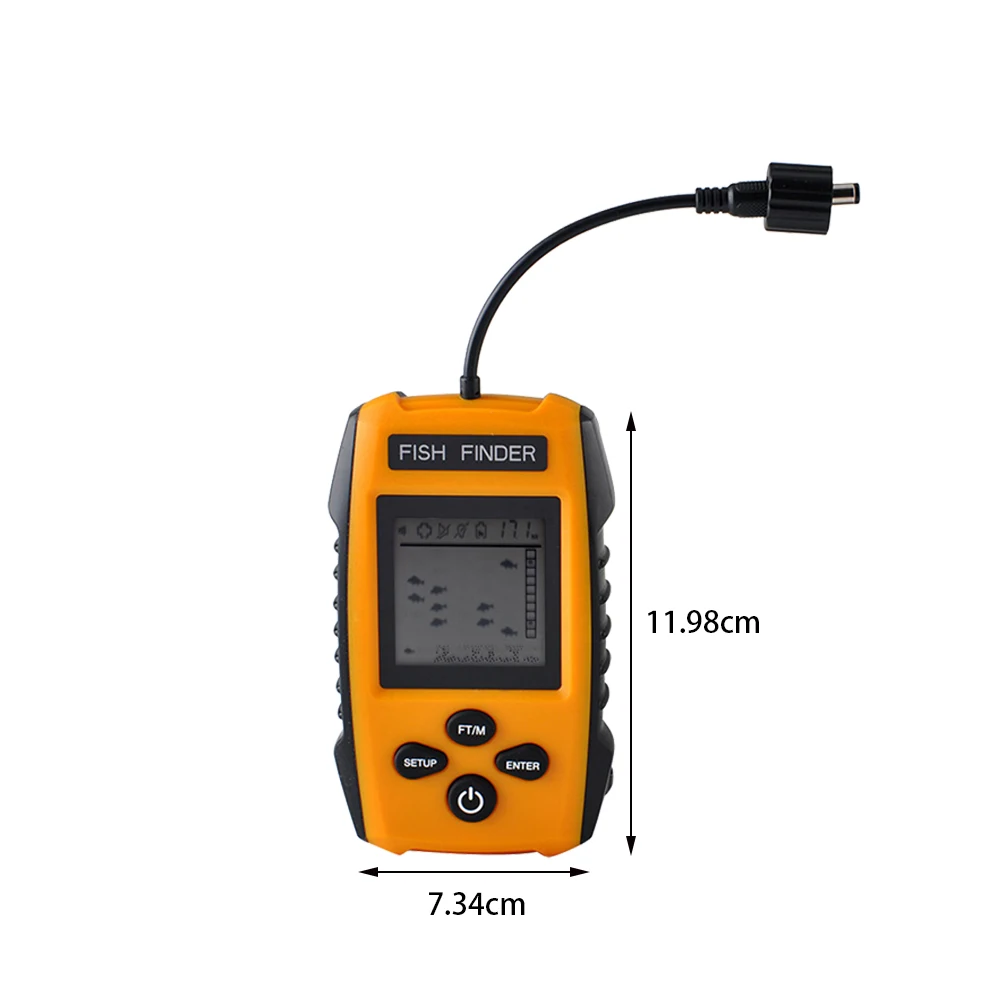 Wired Portable Fish Finder Echo-Sounder 100M Water Depth Detection LCD Sonar Fish Finder for Carp Fishing Tool