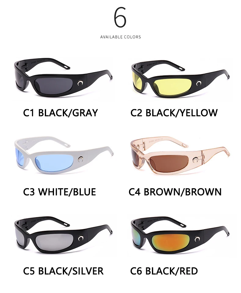 2023 New Moon Rectangular Sunglasses for Women Man Vintage Outdoor Cycling Sports Hip Hop Punk Sun Glasses UV400 Trend_voghion.com