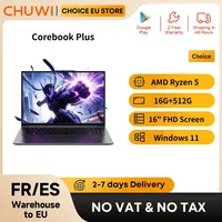 Ordinateur portable CHUWI CoreBook Plus 16 pouces, processeur AMD Ryzen 5 jusqu'à 4,0 GHz, écran FHD, 16 Go de RAM, SSD 512 Go, boîtier métallique, avec refroidisseur 1