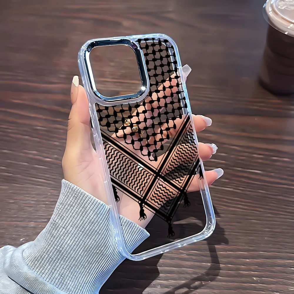 Black Striped Transparent Electroplated Photo Frame Phone Case - Perfect Gift