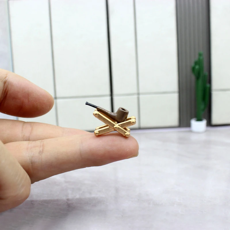 1:12 Dollhouse Simulation Pipe W/ Rack Model Dollhouse Miniature Handheld Pipe Toy Micro Scene Decor Doll Dress Up Toy 4