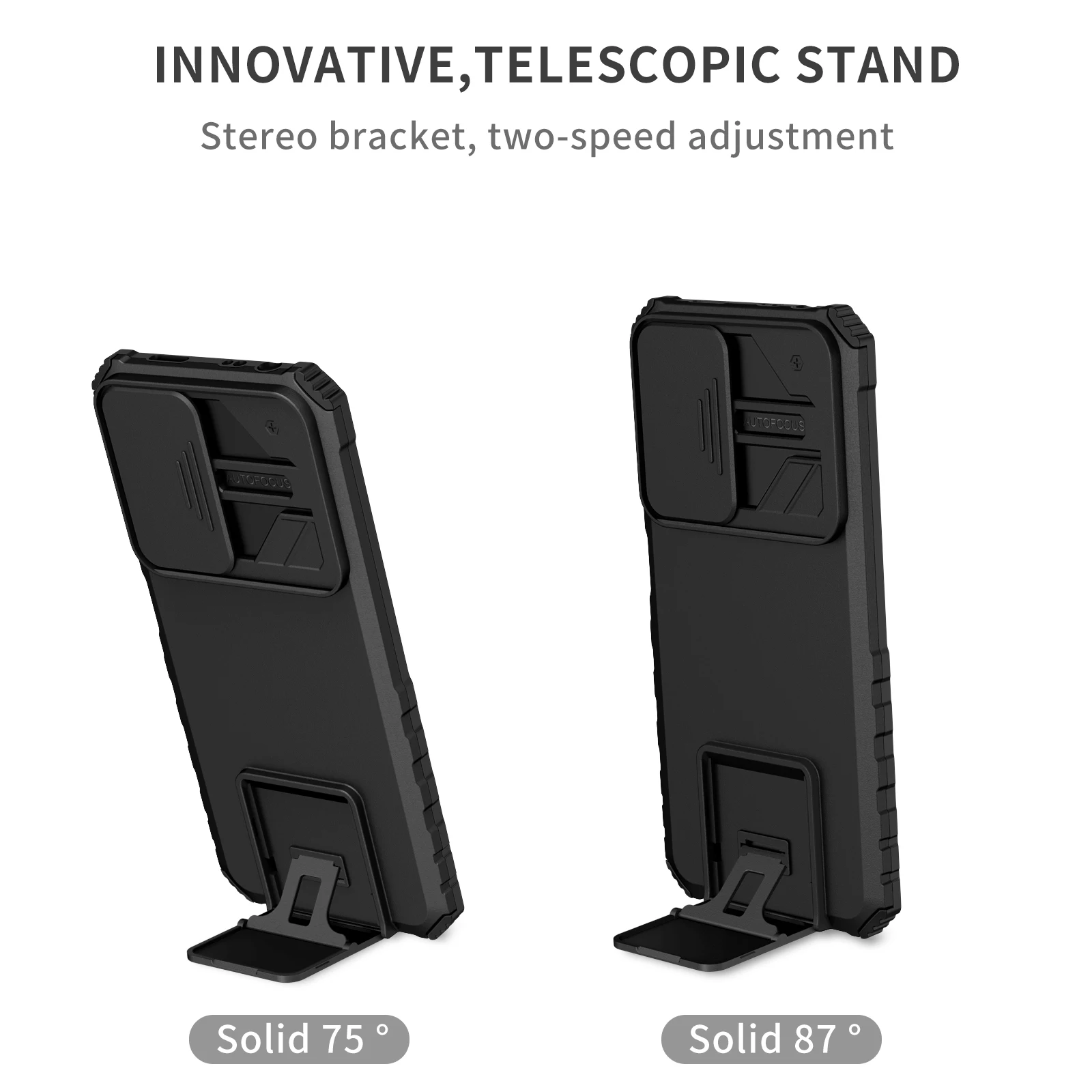 Enhanced Shockproof Case with Slide Camera Lens Protection & Stand Function