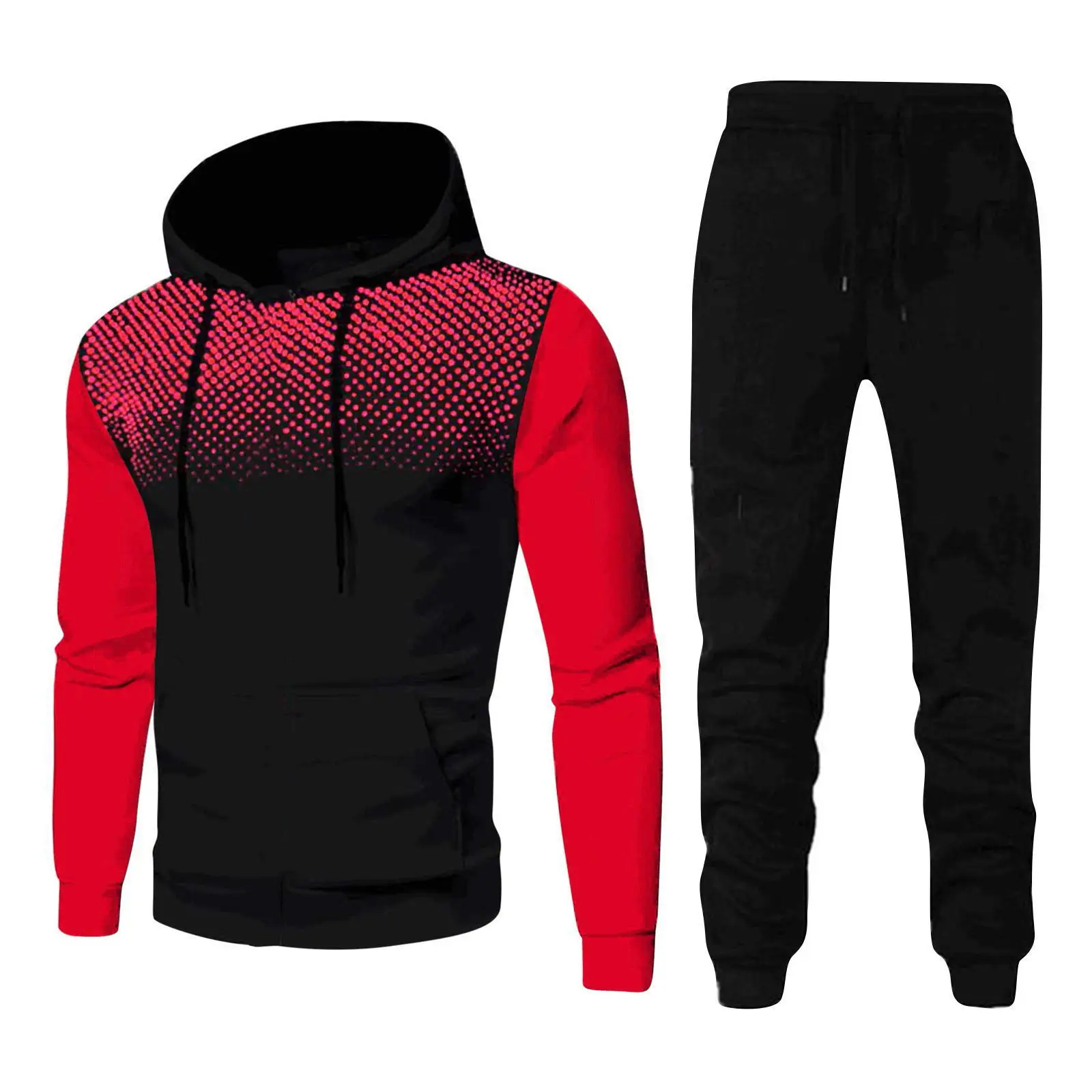 2023 New Sports Fitness Men's Autumn and Winter Colored Men's Sports Sweater Set