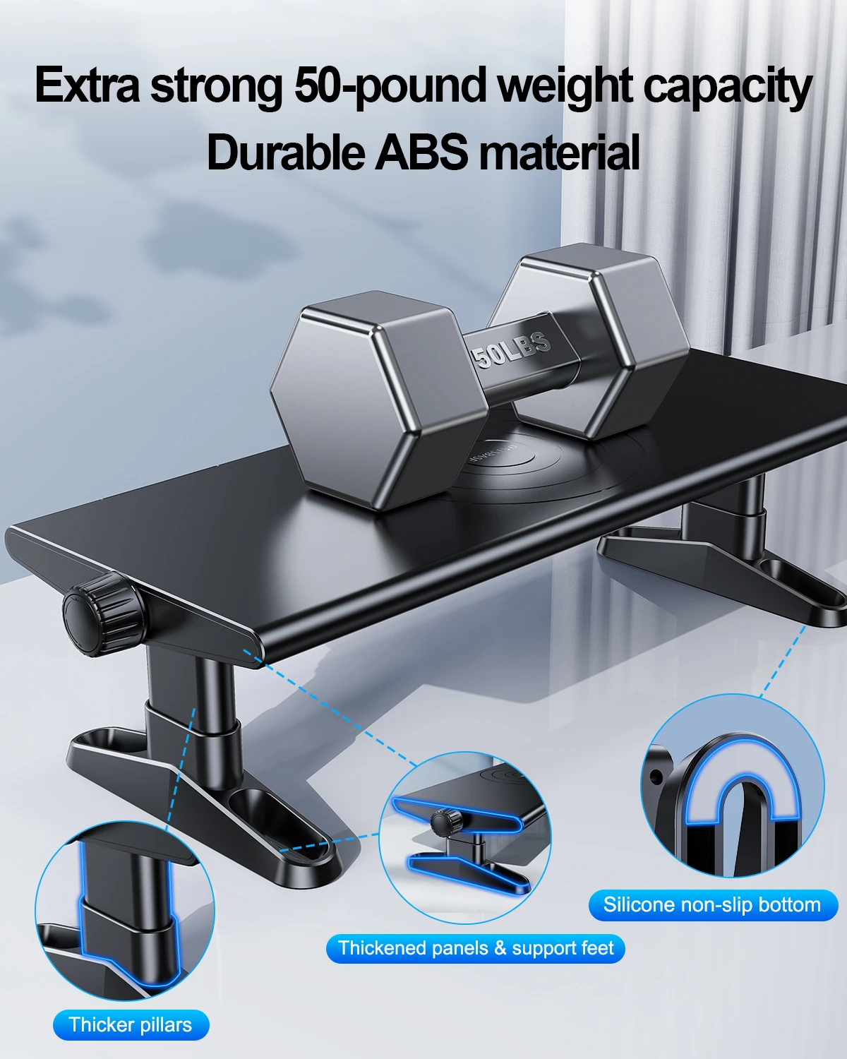 Eary Computer Monitor Stand Riser Height Adjustable With 4-Port USB 3.0 Type-C for Laptop Office Desk Accessories Phone Holder