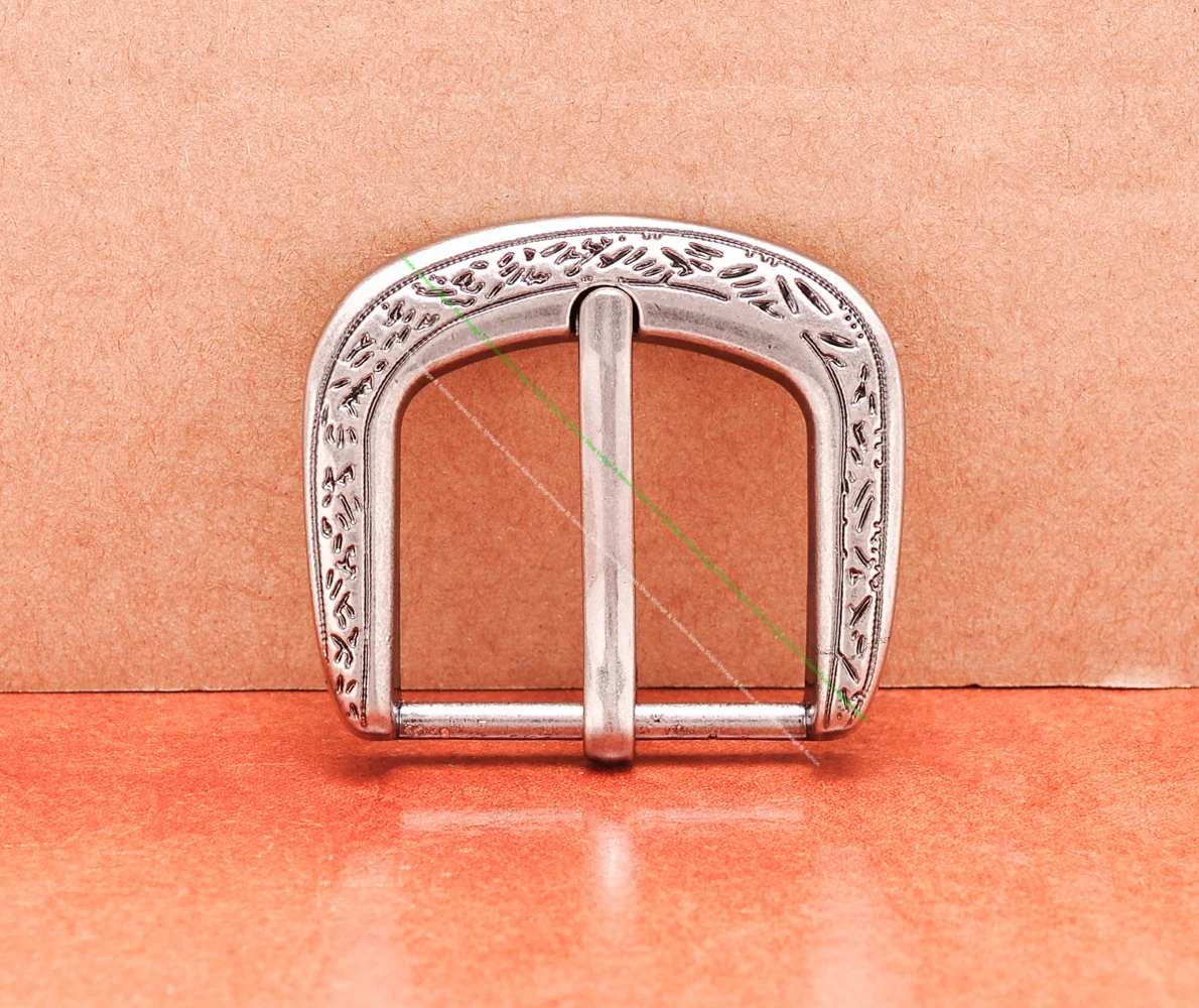 30mm Solid Vintage Silver Engraved Floral Buckle 4 Pcs Set Diy Leathercraft Western Ethnic Belt Buckle Waist Accessories